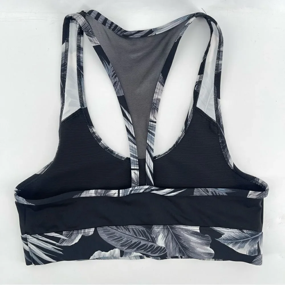 PINK Victoria’s Secret Ultimate Unlined Tropical Logo Racerback Sports Bra Small